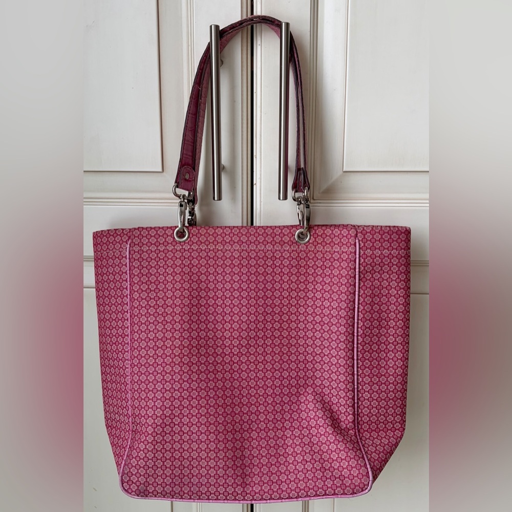 🍊 Nine West Pink Patterned Large Size Tote Bag. Y2K.